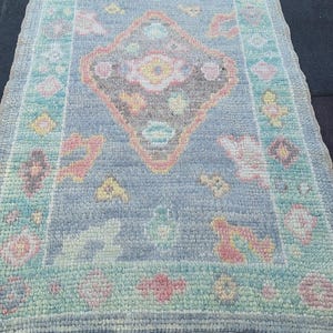 2x3 Turkish Rug, 2x3 Oushak Rug, Bath Mat Rug, Vintage Mini Rug, Door Mat Rug, Small Rug, Wool Mini Rug,2x3 Anatolian Rug, Natural Rug,2x3