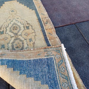 2 x 3 tapis turc, tapis vintage, petit tapis, tapis en laine fait main, tapis vintage, tapis Oushak, paillasson, oreiller turc, 1,5 x 3,0 pi0104