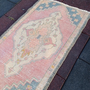 1,10 x 3,2 tapis vintage, tapis de chambre, tapis Oushak, tapis turc 2 x 3, tapis antique 2 x 3
