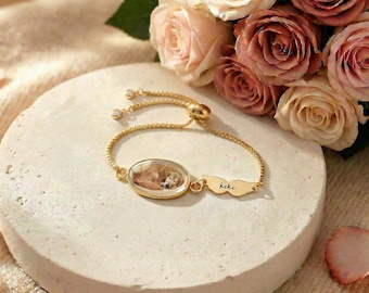 Bracelet commémoratif personnalisé pour animal de compagnie, gravure de nom personnalisée et breloque pour portrait d'animal de compagnie, cadeau pour les amoureux des animaux de compagnie, souvenir d'animal de compagnie, cadeau de maman