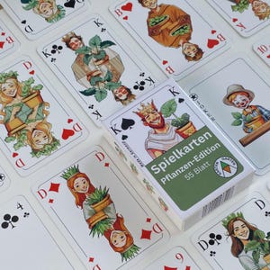 Carte da gioco con le piante – gioco di carte creativo con Monstera e Aloe Vera | Regalo per gli amanti delle piante e per i compleanni | Poker e Ramino