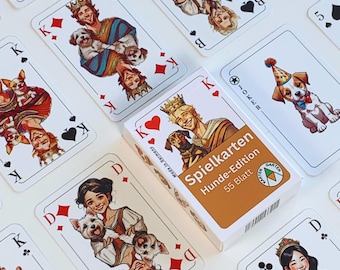 Dog Playing Cards – Gift for Dog Lovers – Card Game with Dog Motifs – Dachshund Love – Dachshund Pug Corgi and other Dog Motifs