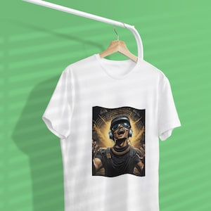 Cyberpunk VR Gamer T-Shirt, Futuristic Sci-Fi Streetwear, Neon Virtual Reality Tee, Gaming Gift for Him, Cool Graphic Shirt, Retro Techwear