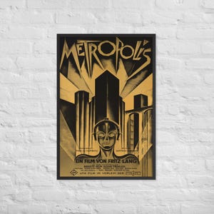 Póster original de Metropolis en descarga digital - Dirigida por Fritz Lang (1927, Alemania) - Arte robótico futurista - Impresión de película de alta resolución en alta calidad