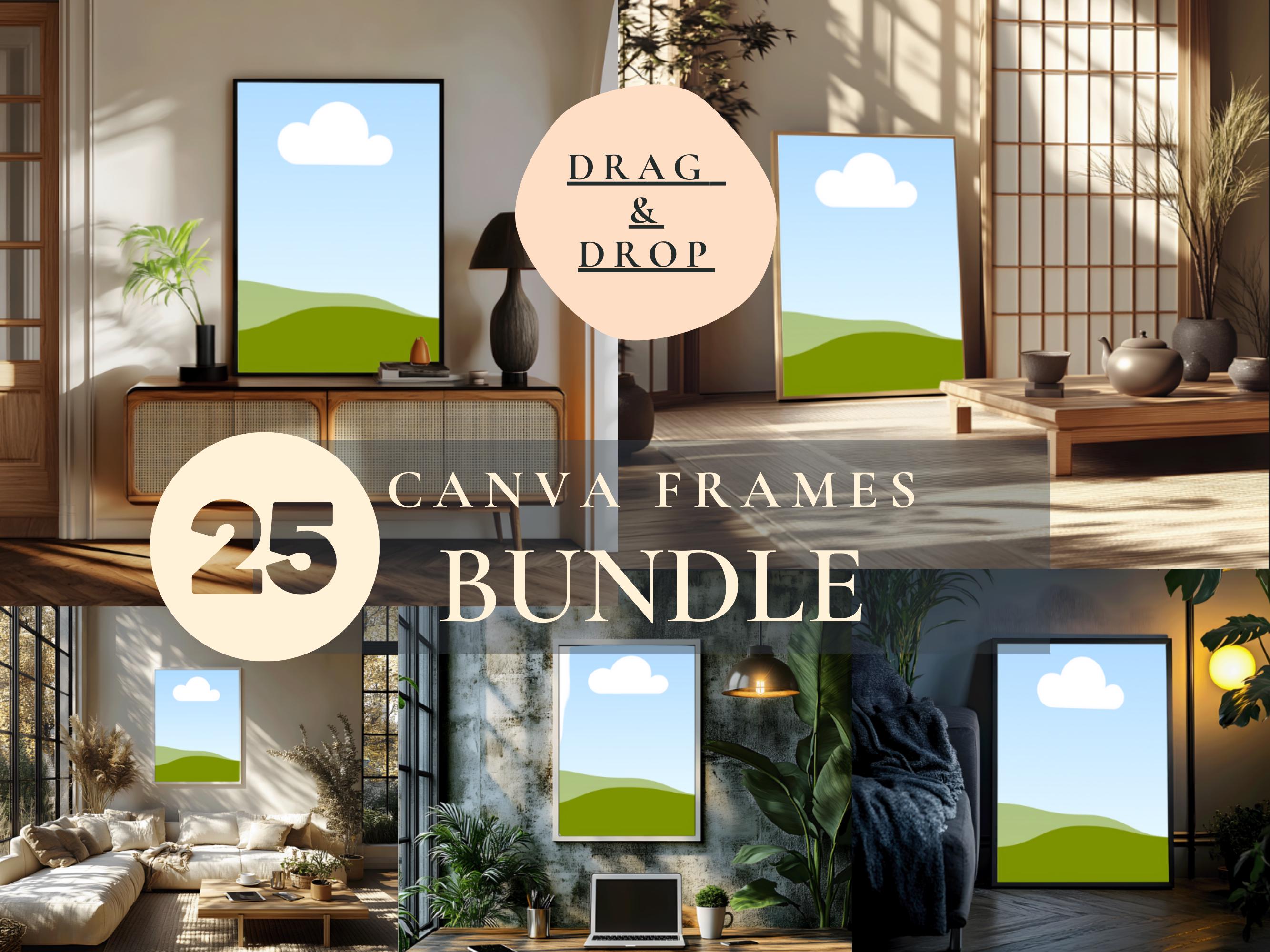 25 Frames Mockup Bundle Set, Wallart Frames Mockup Canva,  Canva Mockup Frames, Wall Art Frames Mockup Canva , DIN A ratio