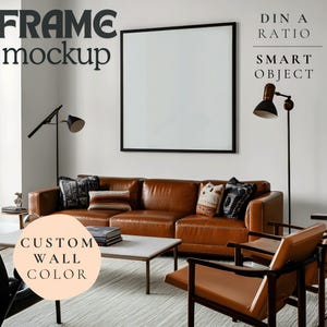 Square Frame Mockup, Mid Century, PSD Frame Template Wall Art, Printful Frame Mockup, Canvas photo frame mockup, Framed Wallart Mockups