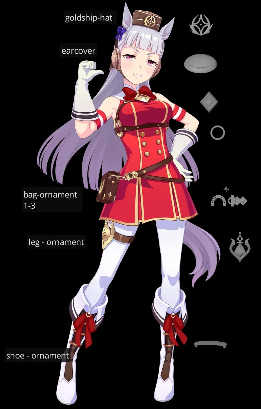 ウマ娘のゴールドシップのコスプレアクセサリー - デジタルSTLファイル