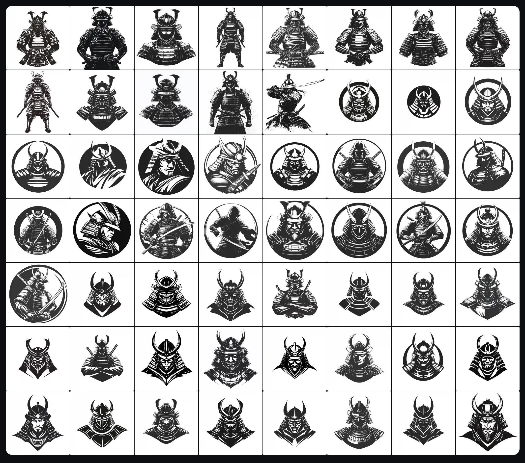 Samurai Svg Bundle Svg Png Jpeg Eps Dxf Bundle Silhouette Clipart ...