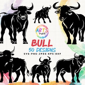 Bull SVG Bundle: Rodeo Animal Clipart (Digital Download)
