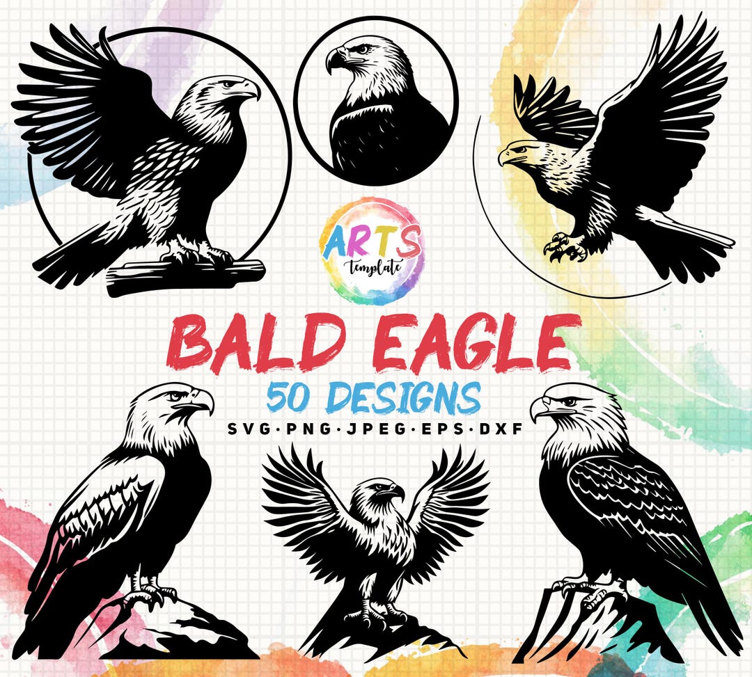Bald Eagle Bundle Svg Png Jpeg Eps Dxf Bundle Silhouette Clipart Cricut ...