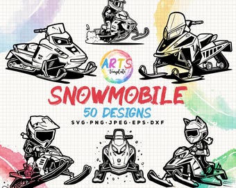 Paquete de plantillas artísticas para motos de nieve (svg, png, jpg, eps, dxf)