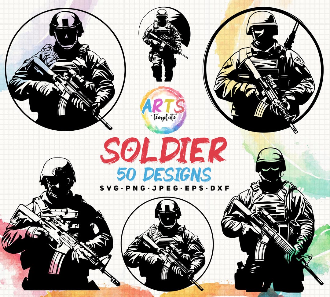 Soldier Rotc Svg Soldier SVG Bundle: Army Clipart, Cricut Vector (digital Download ...