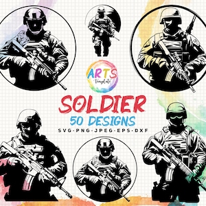 soldier svg bundle svg png jpeg eps dxf bundle silhouette clipart cricut vector commercial use custom soldier army swat special forces svg