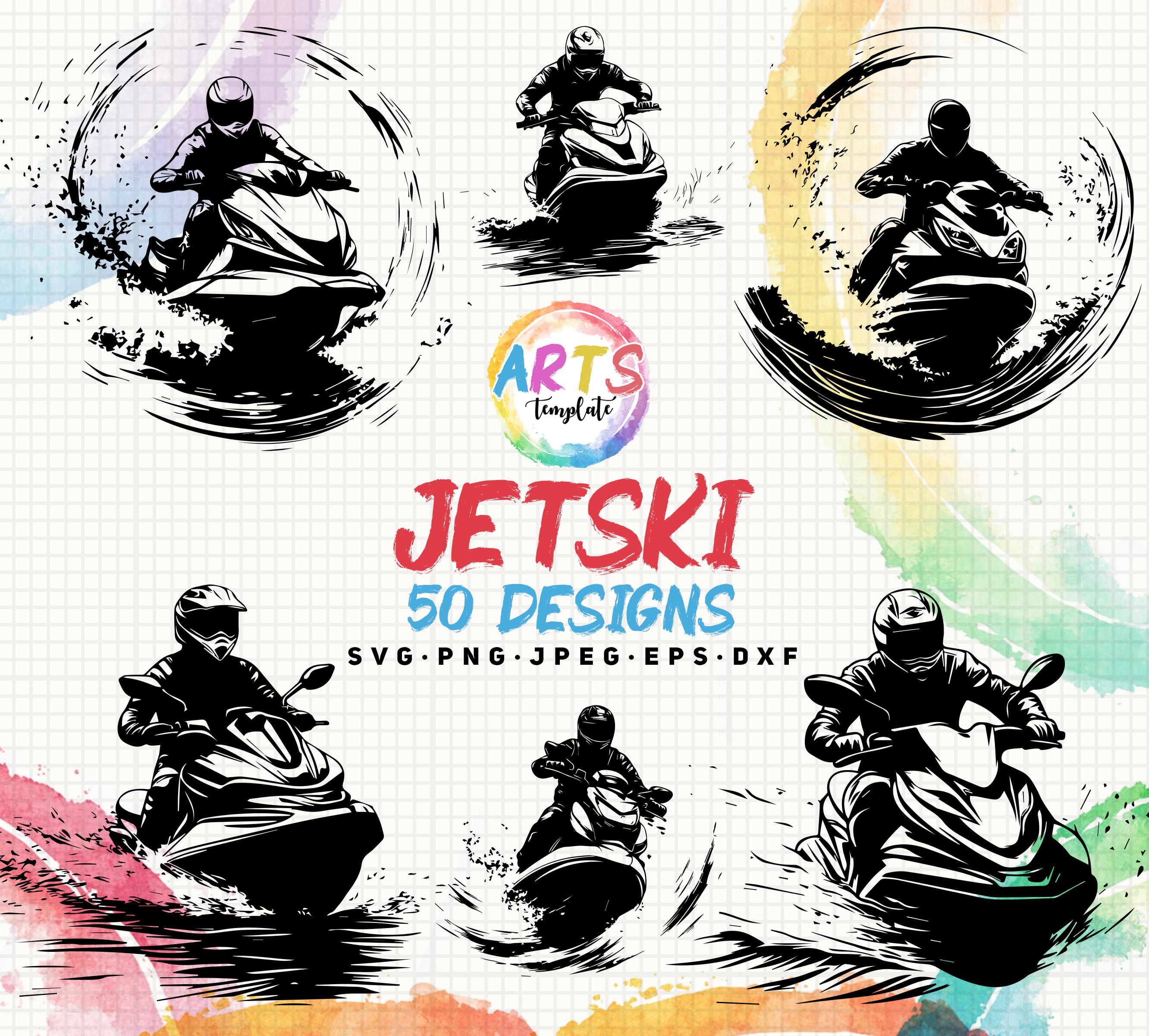 jetski bundle svg png jpeg eps dxf bundle silhouette clipart cricut vector commercial use custom jet ski art templates jetski cutting file