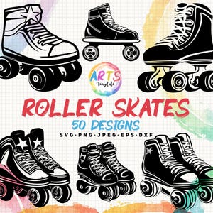 Rollschuhe Bündel svg png jpeg eps dxf Bündel Kontur Clipart Cricut Vektorgrafik Kommerzielle Nutzung Benutzerdefinierte Rollschuhkunst