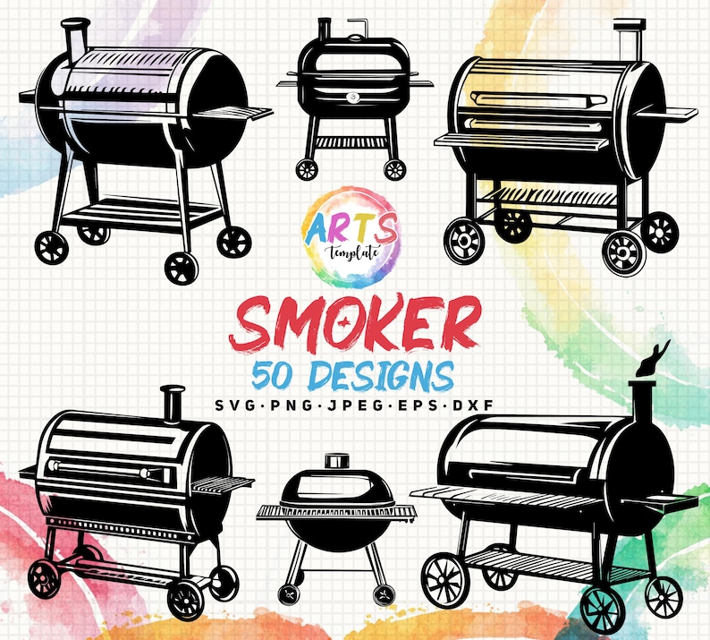 Smoke Cook Vector Smoker Grill Vector Bundle, BBQ Clipart (svg, Png, Jpg, Eps, Dxf) - Etsy