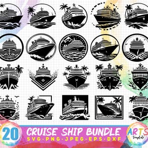 cruise bundle svg png jpeg eps dxf bundle silhouette cricut commercial use cruise ship bundle cruise vacation cruise island cruise cricut