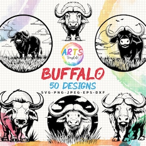 Buffalo SVG Bundle: Animal Clipart, Vector Graphics (Commercial Use)