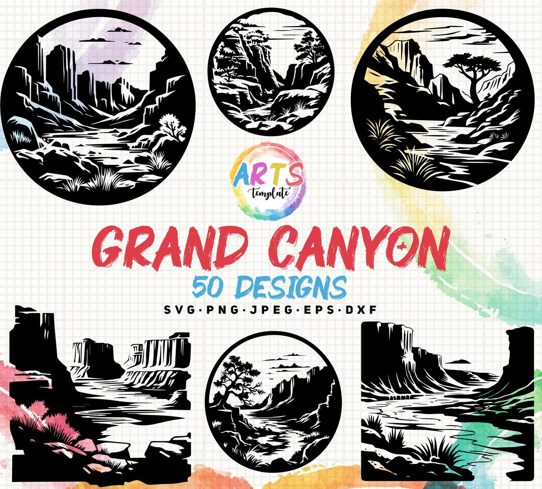 Grand Canyon Bundle Svg Png Jpeg Eps Dxf Bundle Silhouette Clipart ...