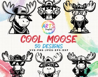 modello di arte di alce fantastico in formato svg png jpg dxf bundle silhouette clipart cricut vettore uso commerciale personalizzato illustrazione di alce fantastico animale dxf svg