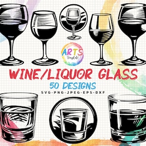 glass of wine liquor bundle svg png jpeg eps dxf bundle silhouette clipart cricut vector commercial use custom wine liquor art templates png