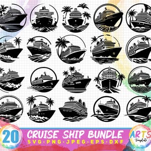 Cruise Ship SVG Bundle: Vacation Island Designs (Digital Download)