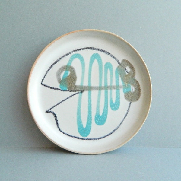 Bennington Potters Modernist David Gil fish plate