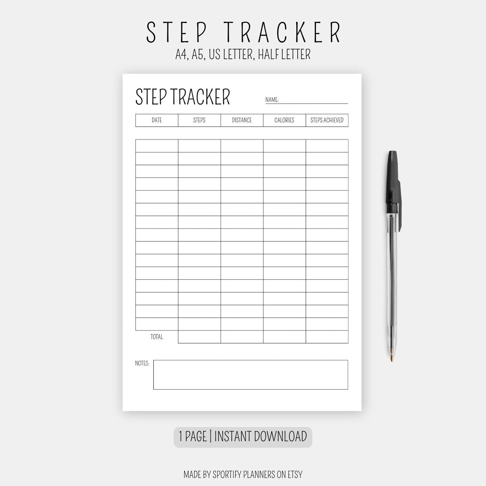 Kellogs Step Tracker Step Tracker Printable PDF | Fitness & Walking Sports Tracker | Daily ...
