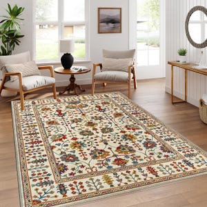 Teppich im traditionellen Stil, Wollteppich im Antik-Look, Waschbarer Boho Teppich, Türkischer Teppich 200x300, Handgewebter Teppich im Wohnzimmer, Schlafzimmer