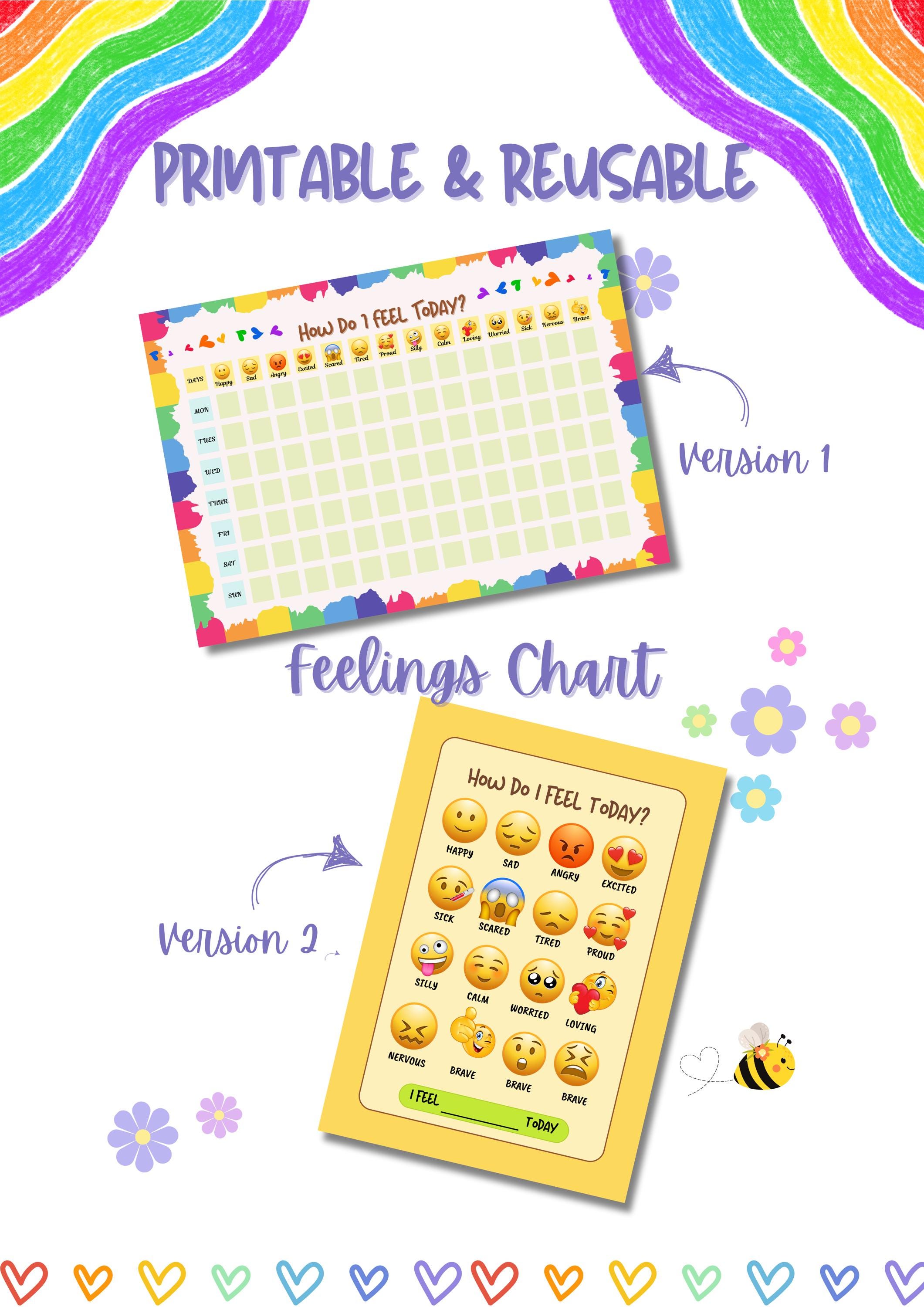 Kids Behavior & Feelings Tracker | Printable Emotion Chart and Good ...