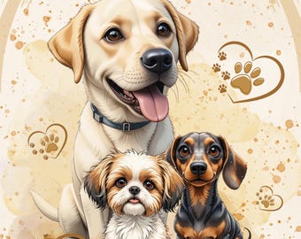Dog Breeds Coloring Book: 50 Printable Animal Art Pages (Digital Download)