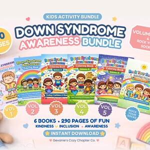 Down Syndrome Awareness Coloring Pages Bundle , Inclusive Kids and Special Needs Activities PDF