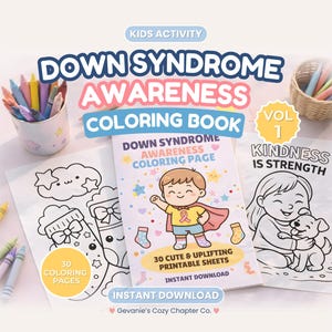 Down Syndrome Awareness Coloring Pages: 30 Printable Kindness Activities (PDF Download
