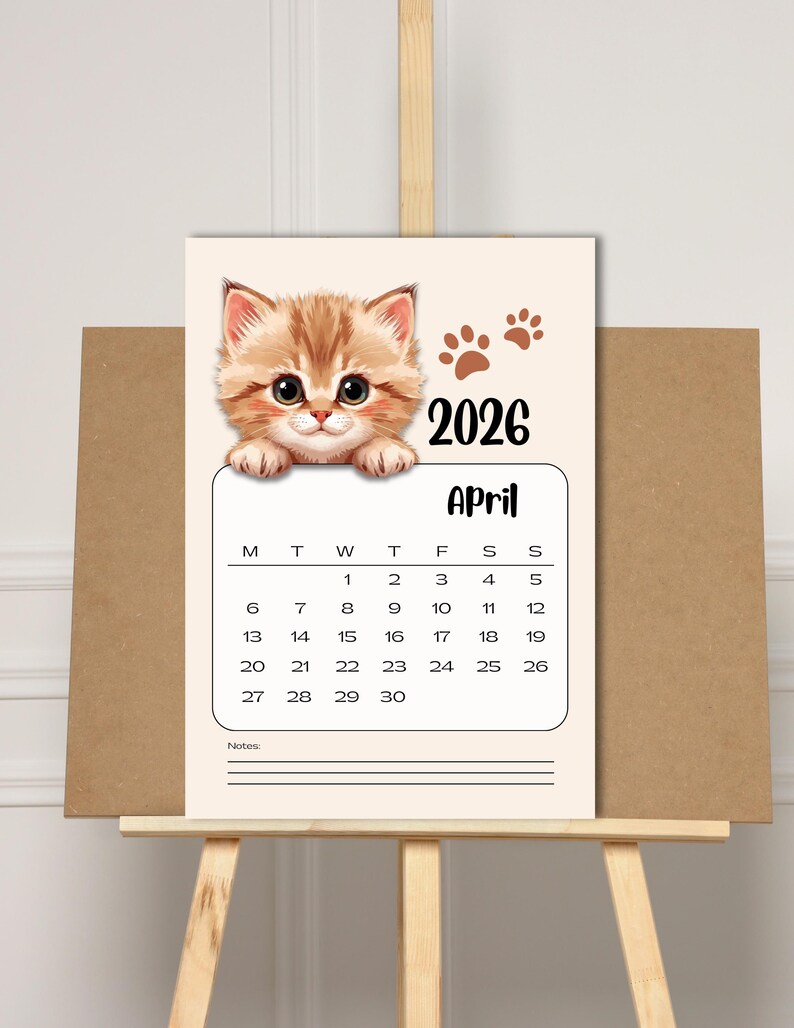 2026 Animal Calendar Printable, Instant Download PDF & PNG - Etsy