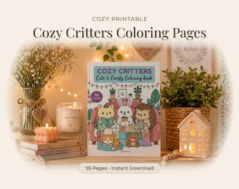Cozy And  Comfy Coloring Book,Kids Printable PDF Coloring Pages