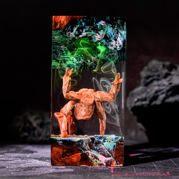 A handmade resin lamp shaped like Rocky from Project Hail Mary — a niche sci-fi book character rendered as glowing alien art you won't find anywhere else.