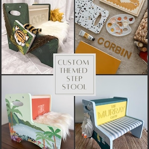 Custom Theme Hand Painted Step Stool