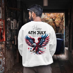 Patriotic Bald Eagle PNG: 4th of July Sublimation Design