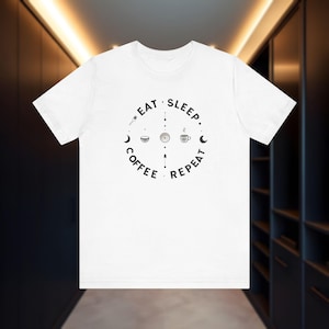 Coffee Lover Unisex Tee, Barista Gift, Espresso Tshirt, Minimalist Design, Trendy Shirt for Caffeine Addicts, Coffee Shop Outfit