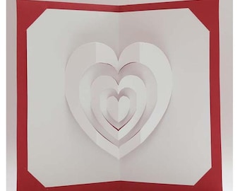 Cartes d'anniversaire pop-up coeur 3D romantique Cartes de Saint-Valentin