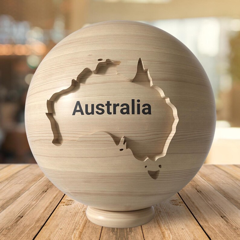 3D Wooden Australia Map Wall Art - Multi-Layered MDF, Hand-Painted, Gift For Travelers (40x31 Cm / 15.7x12 In)