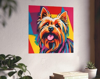 Stampa pop art Yorkshire Terrier, dipinto di cane vivace, arte murale luminosa e audace, regalo per il proprietario di un cane, regalo per gli amanti dei cani, per lui, per lei, mamma di Yorkie