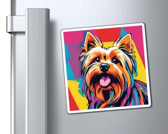 Yorkshire Terrier Dog Magnet, Colorful Pop Art Magnet, Cute Dog Refrigerator Decor, Fun Yorkie Gift, Dog Lover Accessories, Dog Mom