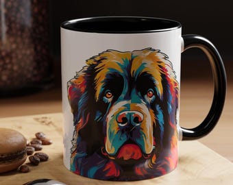 Pop Art Newfoundland Coffee Mug, Colorful Mug for Dog Lovers, Newfie Mom Mama, Gift for Animal Owners, For Him For Her, 11oz or 15oz