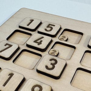Sudoku Board Game Laser Cut Files, Double Sided Numbers (Digital File) image 4