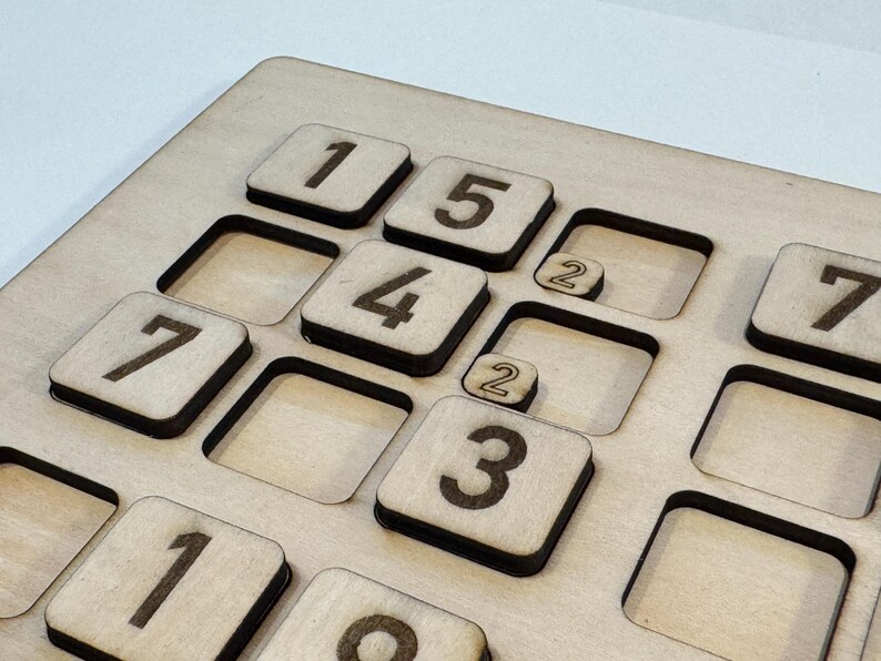 Sudoku Board Game Laser Cut Files, Double Sided Numbers (Digital File) image 4