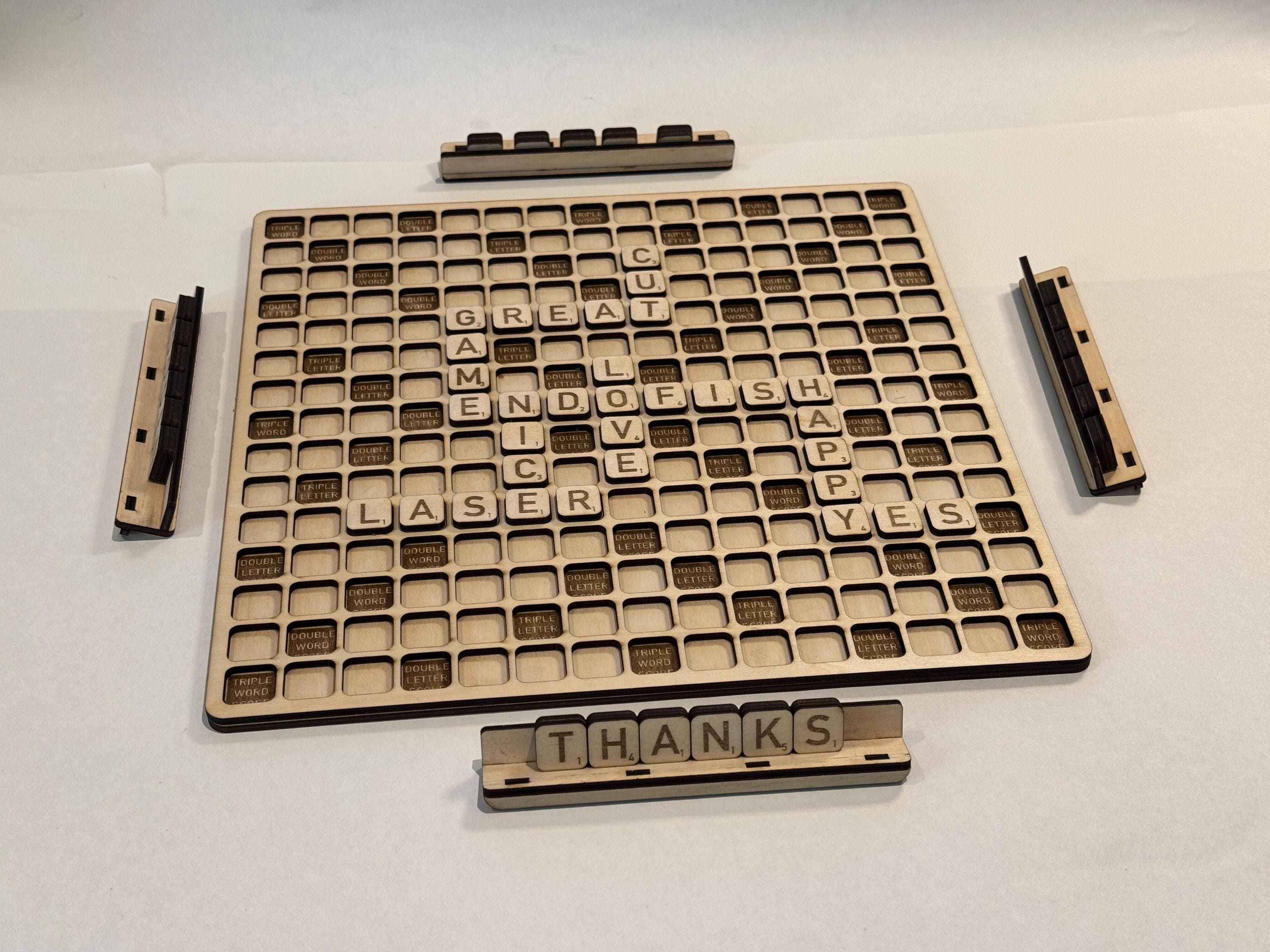 Laser Cut Scrabble Board Game Files With Tile Racks (digital Download ...