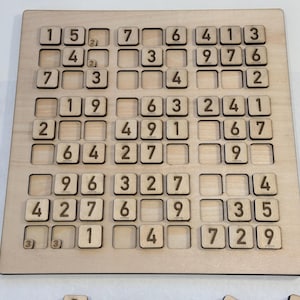 Sudoku Brettspiel Lasercut Dateien mit doppelseitigen Zahlen und einseitigen Bleistiftzahlen.  Beliebige Stärke!