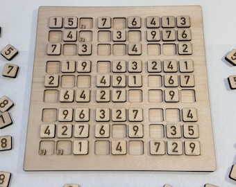 Sudoku Board Game Laser Cut Files, Double Sided Numbers (Digital File)