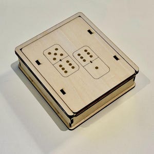 Wooden Dominos Game with custom box and slide lid laser cut files!  3mm material.